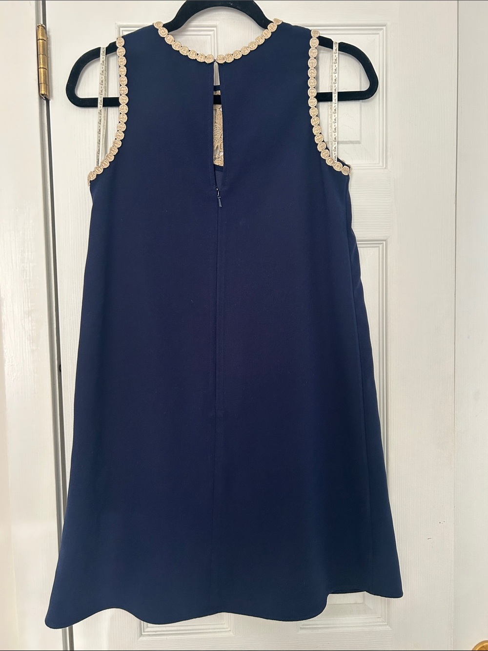 Lilly Pulitzer Navy Mini Dress with Cream Lace Yoke - Picture 5 of 6
